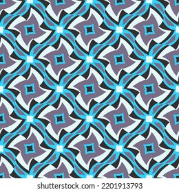 Motley lattice seamless pattern. Overlapping art forms, stripes, polygons, segments are grouped and arranged in a certain order. Vector. 