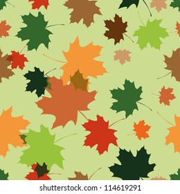 Motley maple foliage endless pattern. Vector. Perfect for autumn design