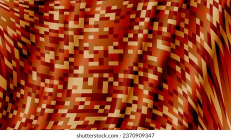 Motley monochrome wallpaper in orange and red tones. Wavy abstract mosaic surface. An excellent background for designing posters, presentations, outdoor advertising and your other projects. Vector.
