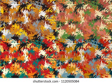Motley multi-colored seamless pattern in four versions.