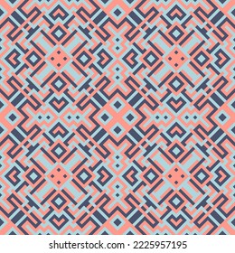 Motley Polygonal Seamless Pattern. Overlapping Stripes, Polygons Are Grouped And Arranged In A Certain Order. Vector. 