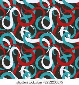 Motley ribbon seamless pattern. Vector illustration for print, fabric, cover, packaging, interior decor, blog decoration and other your projects.