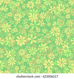 Motley seamless background with a pattern of a variety of small flowers for spring or summer design
