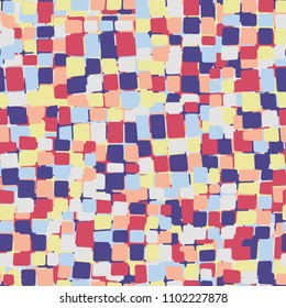 Motley seamless pattern. Funny camouflage. Multi-colored texture. Rounded quadrangles.