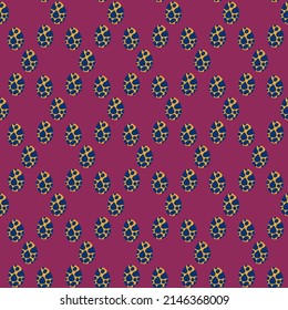 Motley seamless pattern with spotted colorful dino eggs vector