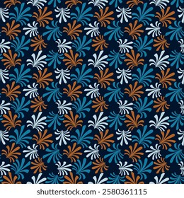Motley seamless pattern with tropical leaves. Vector illustration for print, fabric, cover, packaging, interior decor, blog decoration and other your projects.