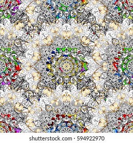Motley seamless pattern. Vector abstract flower background. Pretty floral print with small flowers.