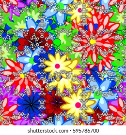 Motley seamless pattern. Vector abstract flower background. Pretty floral print with small flowers.
