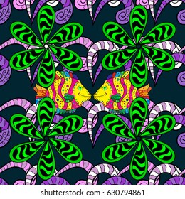 Motley seamless pattern. Vector abstract flower background. Pretty floral print with small flowers.