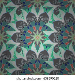 Motley seamless pattern. Vector abstract flower background. Pretty floral print with blue small flowers.