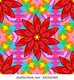 Motley seamless pattern. Vector abstract flower background. Pretty floral print with small flowers.