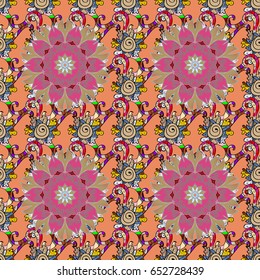 Motley seamless pattern. Vector abstract flower background. Pretty floral print with small flowers.