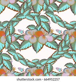 Motley seamless pattern. Vector abstract flower background. Pretty varicolored floral print.