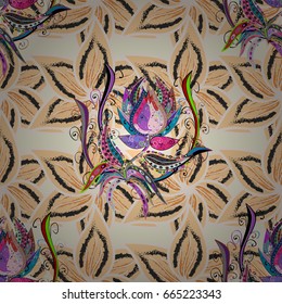 Motley seamless pattern. Vector abstract flower background. Pretty floral print with small flowers.