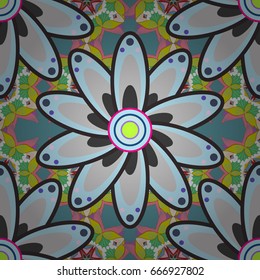 Motley seamless pattern. Vector abstract flower background. Pretty floral print with small flowers.