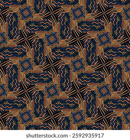 Motley seamless pattern with wavy lines. Vector illustration for print, fabric, cover, packaging, interior decor, blog decoration and other your projects.