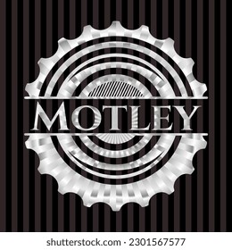 Motley silver emblem. Vector Illustration. Mosaic. 
