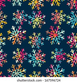 Motley Snowflakes Seamless Pattern. Winter Endless Background