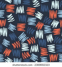 Motley spotted seamless pattern with grunge elements. Vector illustration for print, fabric, cover, packaging, interior decor, blog decoration and other your projects.