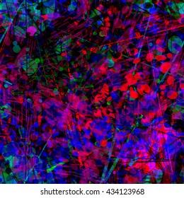 Motley texture. Distorted ovals, like bubbles. Thin intersecting strips, as a network. Movement, speed, dynamics. Abstract seamless vector background.