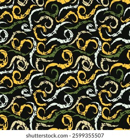 Motley textured abstract seamless pattern. Vector illustration for print, fabric, cover, packaging, interior decor, blog decoration and other your projects.