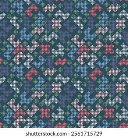 Motley textured polygonal seamless pattern. Vector illustration for print, fabric, cover, packaging, interior decor, blog decoration and other your projects.