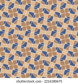 Motley tiled seamless pattern in warm colors. Vector illustration for print, fabric, cover, packaging, interior decor, blog decoration and other your projects.
