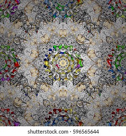 Motley vector illustration. Seamless exotic pattern with many pink tropical flowers. Blooming jungle.