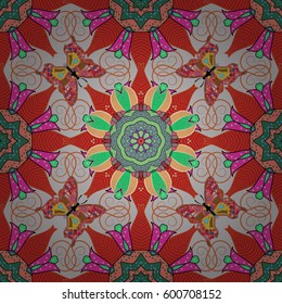 Motley vector illustration. Seamless exotic pattern with many tropical flowers. Blooming jungle.