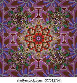 Motley vector illustration. Seamless exotic pattern with many tropical flowers. Blooming jungle.