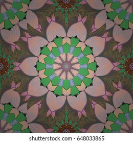 Motley vector illustration. Seamless exotic pattern with many blue tropical flowers. Blooming jungle.