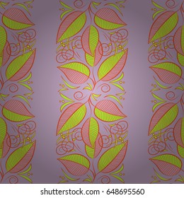 Motley vector illustration. Seamless exotic pattern with many colorful tropical leaves. Blooming jungle.
