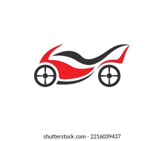 Moto Bike Sport Logo Design And Motorcycle Racer Silhouette Graphic Vector Template.