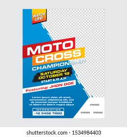 Moto Cross Flyer. Moto Cross Poster. Moto Cross Cover Template. Vector layout design template.