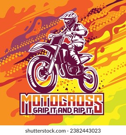 Moto Cross T Shirt Design Splat Halftone Background by Himawan Rush X