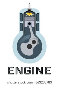 Moto engine symbol - the moment of ignition of fuel