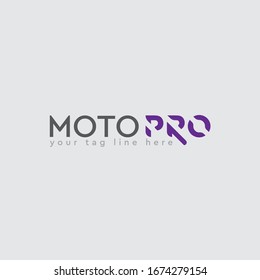 Moto Pro logo, abstract minimalism light logo design 