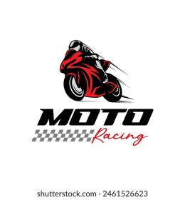 Moto Race Logo Design. Motor sport Illustration Logo Vector