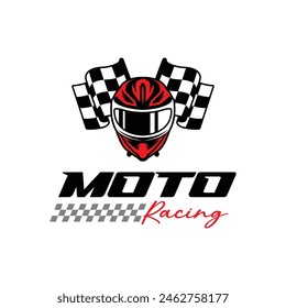 Moto Race Logo Design. Motor sport Illustration Logo Vector