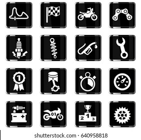 moto racing web icons for user interface design