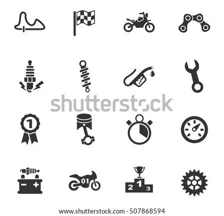 moto racing web icons for user interface design