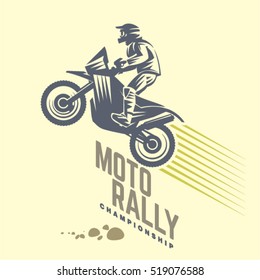 Moto rally. Sport emblem