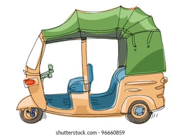 Moto Rickshaw - Cartoon