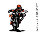 moto road racer premium vector image