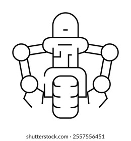 moto robot transport line icon vector. moto robot transport sign. isolated contour symbol black illustration