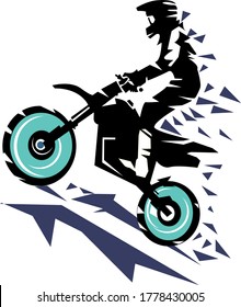 Moto Track atau Motocross Jump Logo Vector