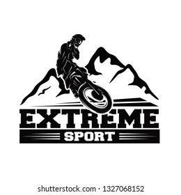 Moto Track or Motocross Jump Logo Vector