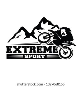 Moto Track or Motocross Jump Logo Vector