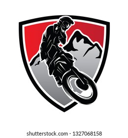 Moto Track or Motocross Jump Logo Vector