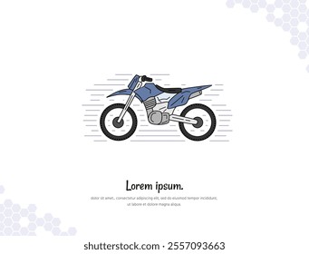 Moto Trail simple doodle flat vector art for wall decoration landscape. vector illustration. collection of transportation or vehicle cartoon illustrations. for room decoration, events, wall decor.